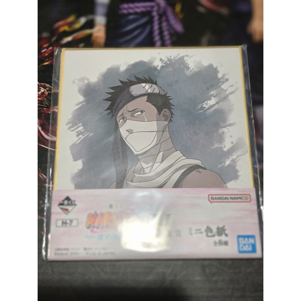 Bandai Ichiban Kuji Naruto Land of Waves H Prize Zabuza Momochi Mini Shikishi Bo